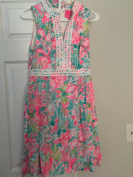 Lilly Pulitzer Dresses & Skirts - Lilly Pulitzer Pink & Teal Floral Sleeveless Dress